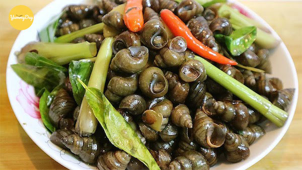 Ốc gạo xào sả ớt thơm ngon cực đỉnh