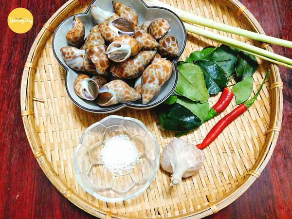 Nguyên liệu làm ốc hương xào tỏi