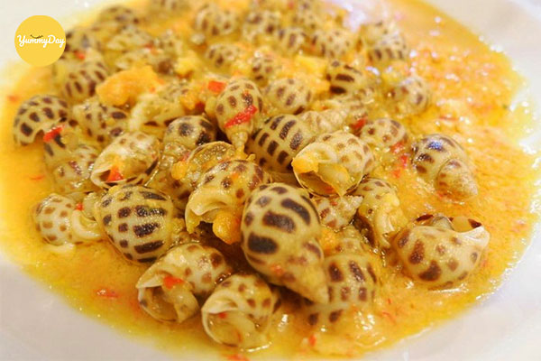 Thành phẩm món ốc hương sốt trứng muối thơm lừng