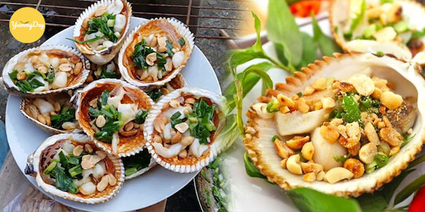 Món sò dương nướng mỡ hành thơm ngon