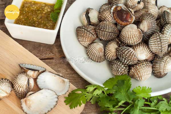 Món sò huyết nướng tái thơm ngon hoàn thành