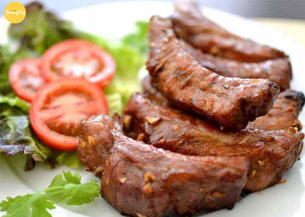 Thành phẩm món sườn heo nướng ngon ơi là ngon