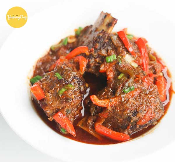 Sườn non kho tiêu hoàn tất