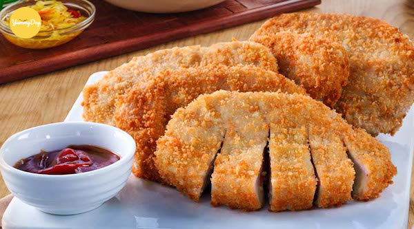 Miếng thịt heo khi chiên xù giòn thơm ngon
