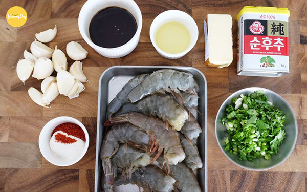 Nguyên liệu chính của món tôm rang tỏi