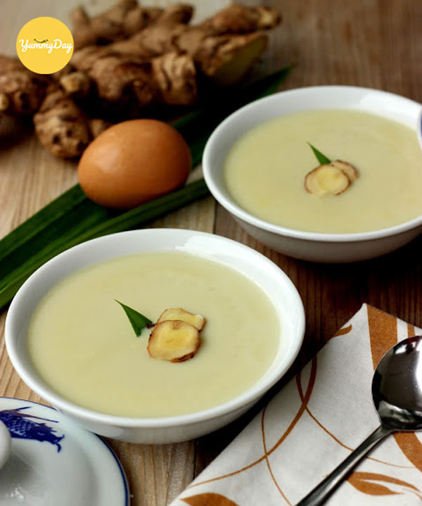 Món trứng gà hấp mật ong với gừng thanh mát