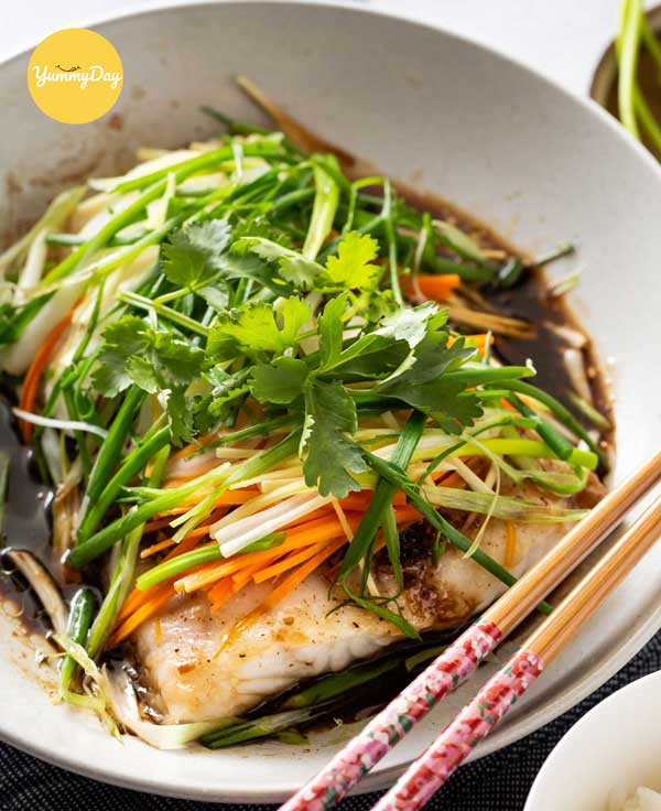 Hấp cá diêu hồng với xì dầu thơm ngon