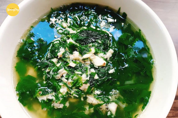 Thành phẩm canh cá rô rau cải