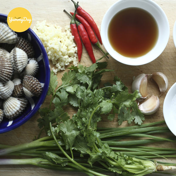 Nguyên liệu làm món cháo sò huyết