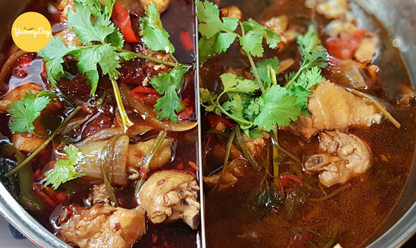 Lẩu gà lá chúc chua cay