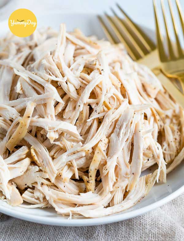 Xé gà thành sợi nhỏ