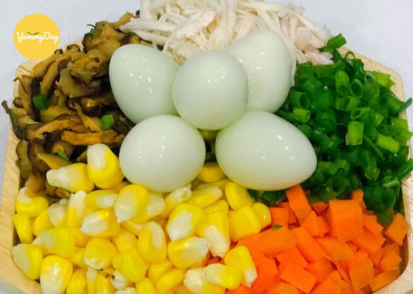 Cách nguyên liệu nấu súp đã sẵn sàng