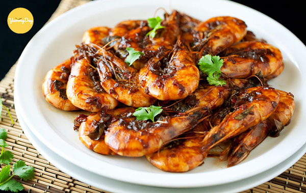 Tôm rang me chua ngọt kích thích vị giác
