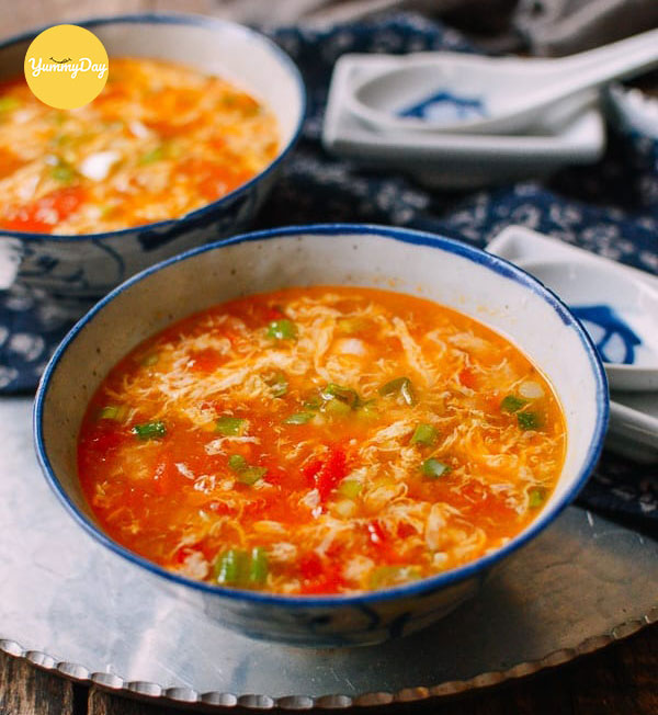 Trình bày canh cà chua trứng thật bắt mắt