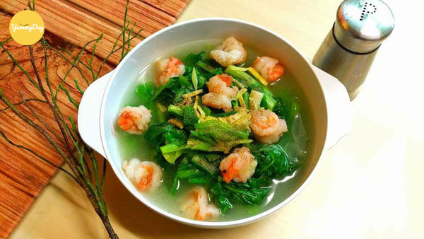 Canh cải nấu tôm vừa ngon vừa bổ dưỡng