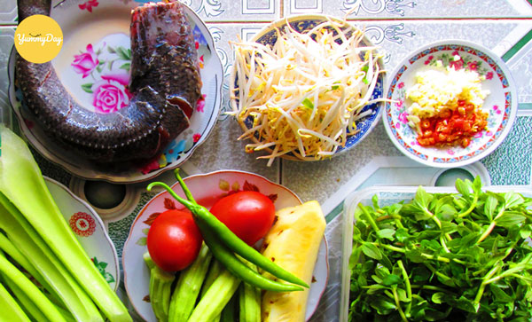 Nguyên liệu làm canh chua cá lóc