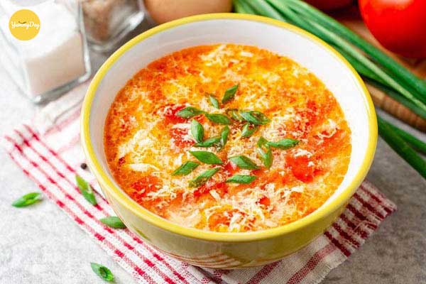Thành phẩm món canh đậu phụ cà chua trứng