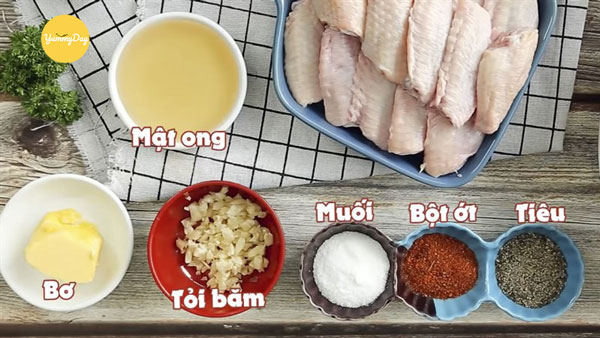 Nguyên liệu làm cánh gà chiên mật ong