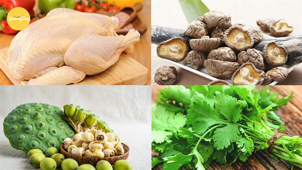 Nguyên liệu làm canh gà hầm