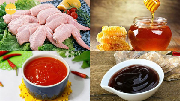 Nguyên liệu làm món cánh gà nướng mật ong