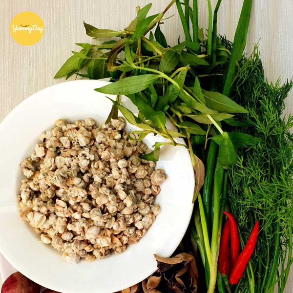 Những nguyên liệu để nấu canh hến chua