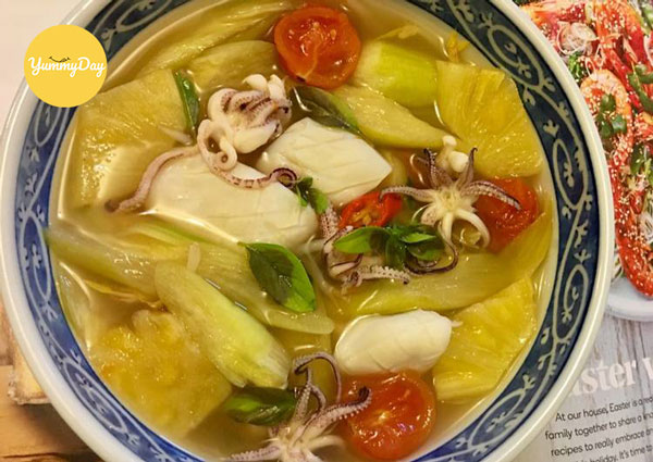 Cách nấu canh chua mực
