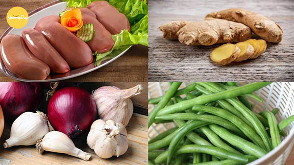 Nguyên liệu làm cật heo xào đậu que
