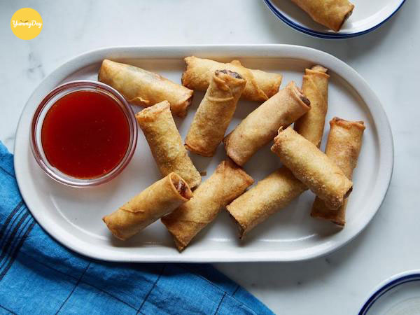 Thành phẩm những cuốn chả giò giòn tan