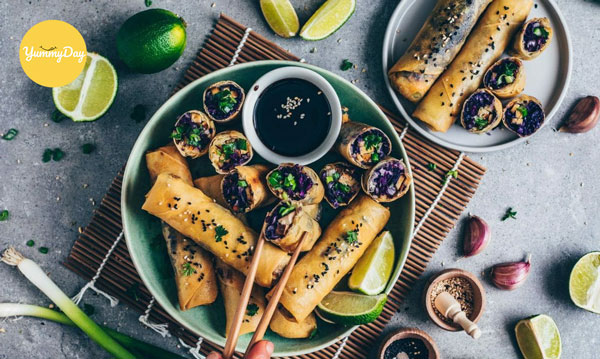 Thành phẩm món chả giò trái cây ngon