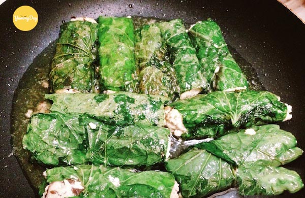 Chiên chả lá lốt đã cuốn