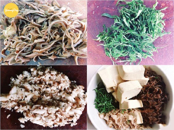 Nguyên liệu làm chả lá lốt đậu hũ