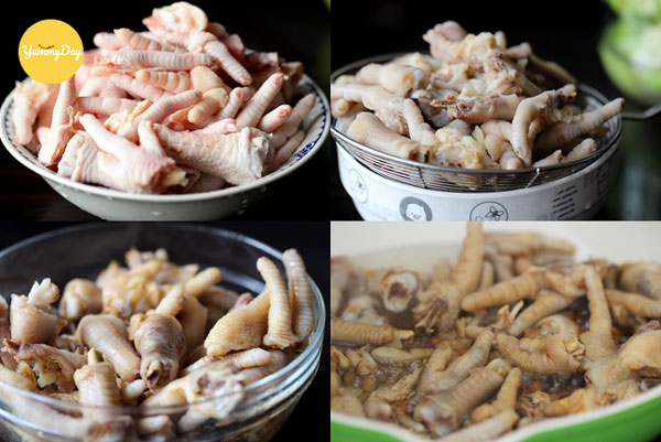 Sơ chế chân gà