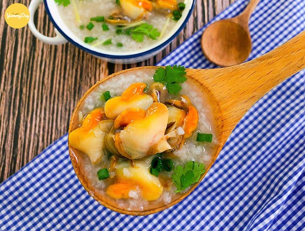 Thành phẩm cháo sò lông thơm ngon