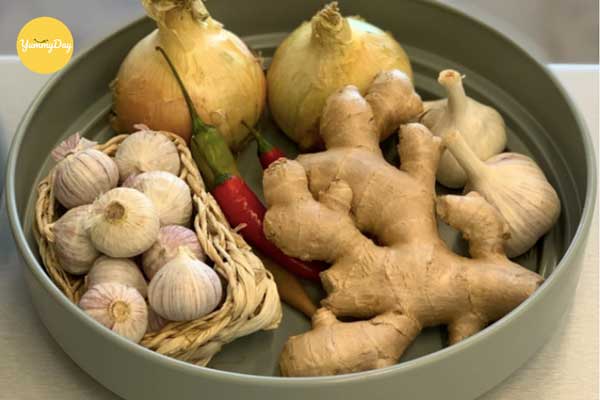 Đừng quên hành, gừng, tỏi, sả băm nhỏ