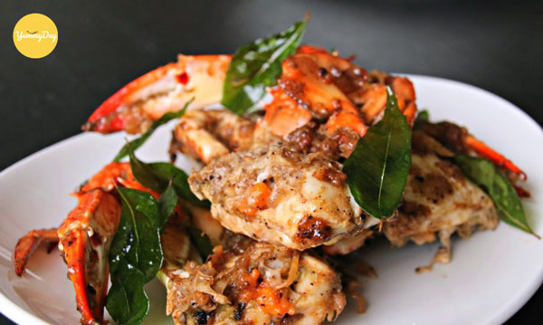 Thành phẩm món cua rang muối tiêu