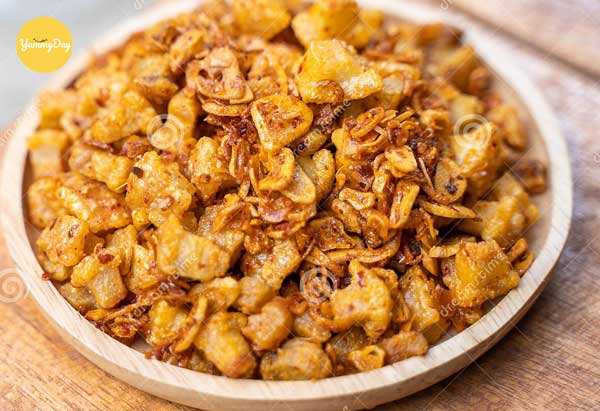 Thành phẩm món da heo tỏi ớt siêu ngon