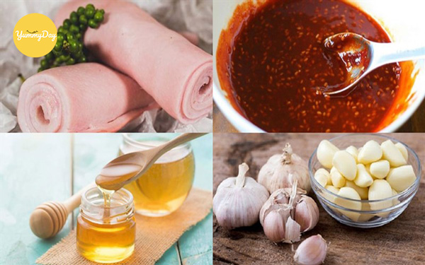 Nguyên liệu làm da heo nướng tỏi thơm nồng nàn