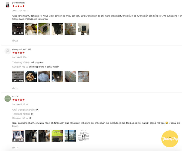Đánh giá của người dùng về nồi chiên Philips trên Shopee (2)