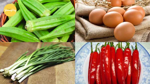 Nguyên liệu chính trong món Đậu bắp xào trứng