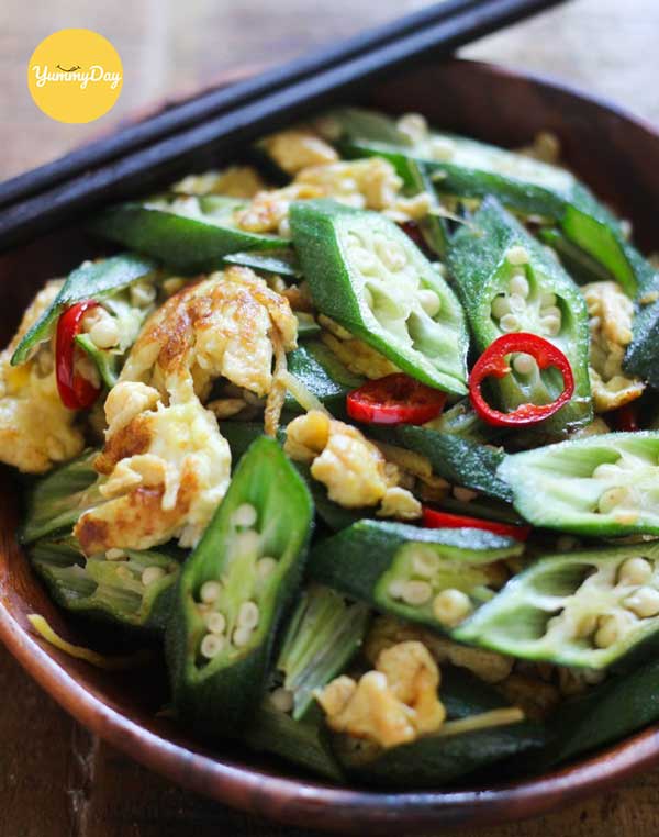 Món đậu bắp xào trứng ngon khó cưỡng
