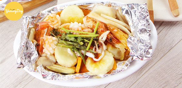 Thành phẩm món đậu hũ hải sản thơm ngon