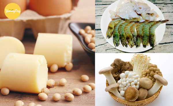 Nguyên liệu cần chuẩn bị cho món đậu hũ hải sản
