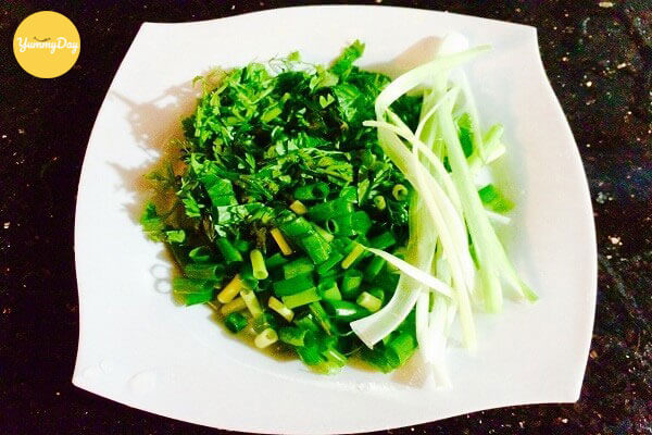 Cho hành boaro đã chuẩn bị vào đảo