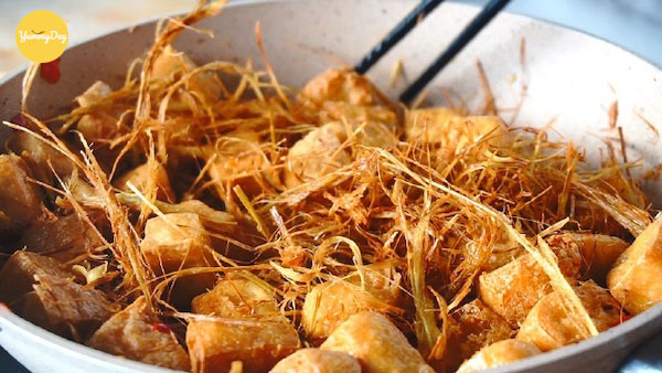 Đậu hủ rang muối sả đã hoàn thành rồi nè