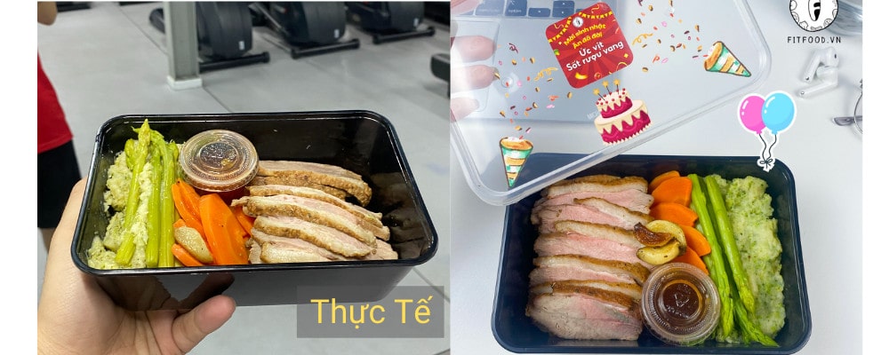 Ảnh thực tế và trên mạng của FitFood VN