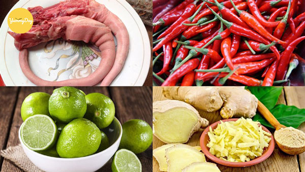 Nguyên liệu làm đuôi heo chiên giòn