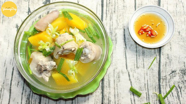 Thành phẩm món đuôi heo hầm đu đủ