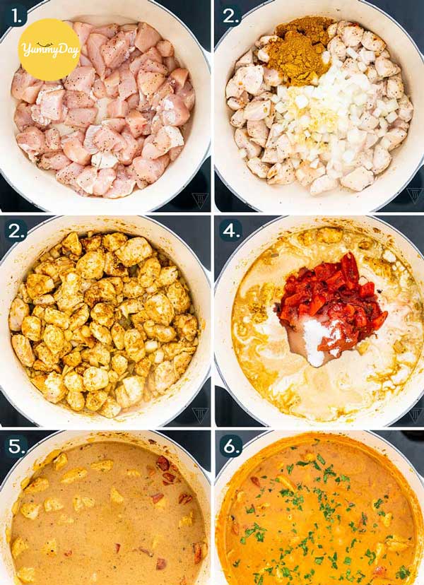 Nấu gà với cà ri