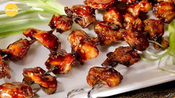 Mề gà nướng sa tế thơm ngon đã hoàn thành