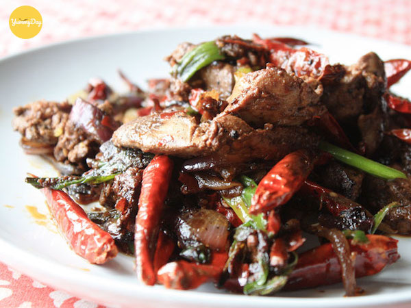 Gan heo xào hành tây thơm ngon